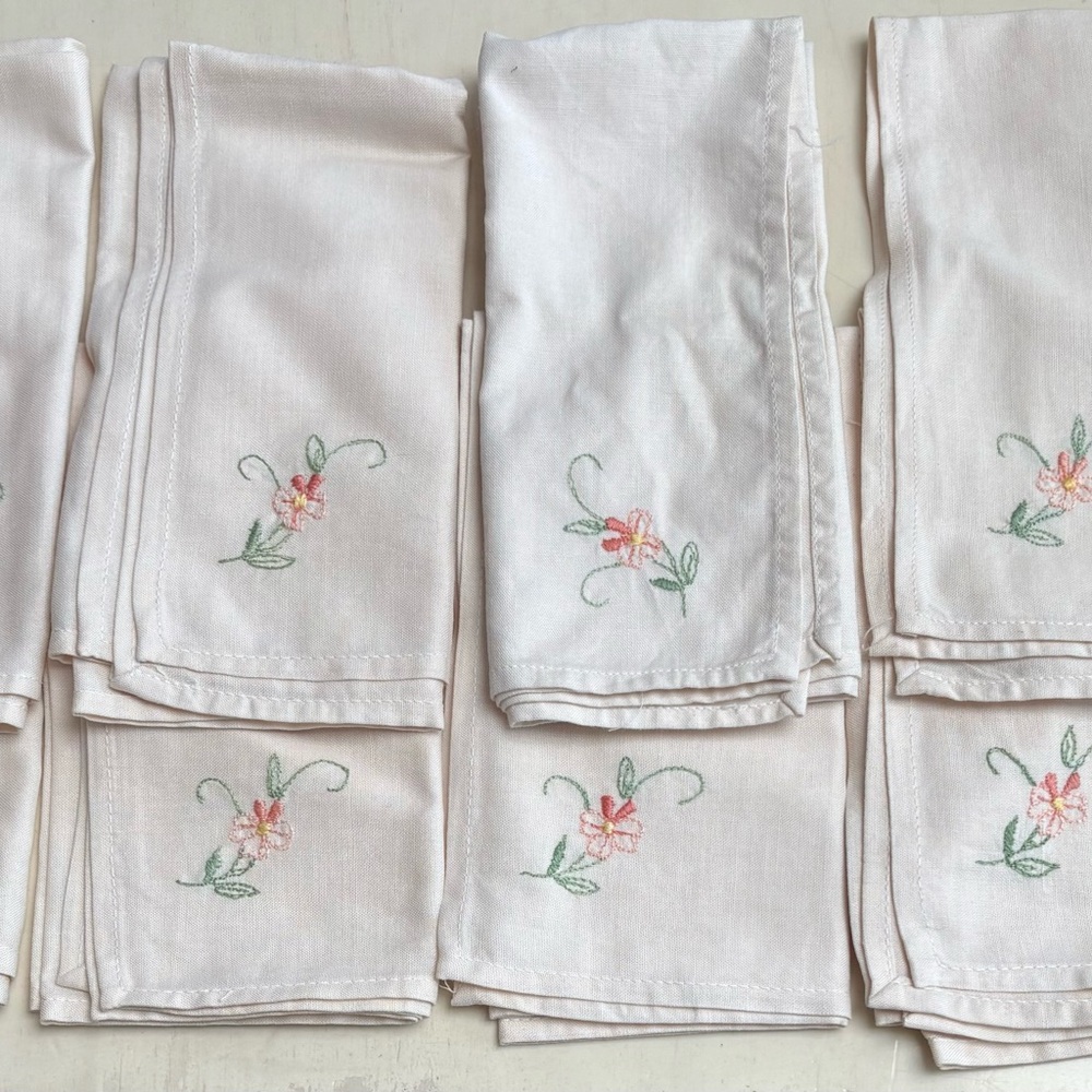 Embroidered Floral Napkins